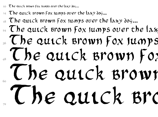 Onciale PhF font waterfall
